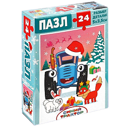 Пазл 24 элемента «Синий трактор: Новый год в лесу»