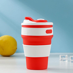 Стакан складной с крышкой «С собой», 8,5×14 см, цвет МИКС