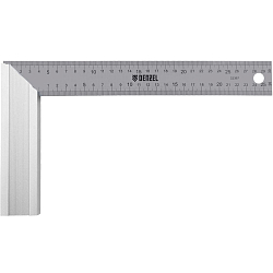 Угольник стальной DEZEL 32397 , нержавеющая сталь, градуировка, алюминиевое основание, 300мм