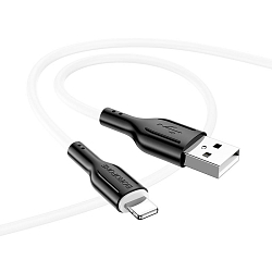 Кабель USB <--> Lightning  1.0м BOROFONE BX63 Charming, белый, чёрная вставка