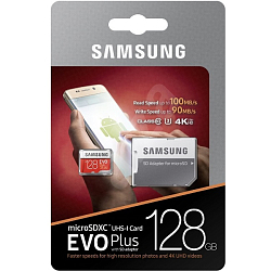 Micro SD 128Gb Samsung Class 10 Evo Plus с адаптером