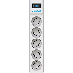 Сетевой фильтр  3.0м ZIS PILOT SG, белый, 5 розеток, 10A