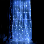 Гирлянда "Занавес", 3 х 2 м, на крючках РОСА  свечение белое (ПИТАНИЕ 3 АА)