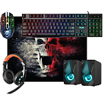 Набор DEFENDER Tor MHP-127 (мышь+клавиатура+гарнитура+коврик+колонка)