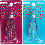 Корректор-лента 3 м х 5 мм, с рисунком, блистер, европодвес, корпус МИКС