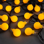 Гирлянда "Нить - с насадками" 5 м, «Шарики жёлтые», свечение жёлтое, 8 режимов, IP20