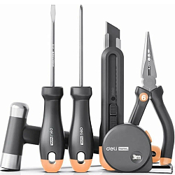 Набор ручного инструмента Deli "Gray" HT0006C 6 предметов (Уценка)