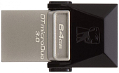 USB 64Gb Kingston DataTraveler DTDUO3, USB 3.0, металл, чёрный