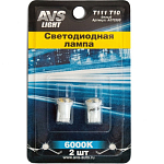 Лампа светодиодная AVS T111 T10/белый/ (W2.1x9.5d) 4SMD 2835 12V W5W, блистер, 2 шт. A07039S