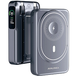 Внешний АКБ Avalonica, 10000 мАч, MagSafe, Type-C, серый