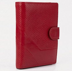 Обложка для автодокументов и паспорта, для купюр, карманы для карт, для монет, цвет красный