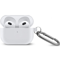 Силиконовый чехол ISA для AirPods 3 Hang Silicon Case с карабином white