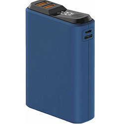 Внешний АКБ OLMIO QS-10 (10000mAh), синий, 18W QuickCharge3.0/PowerDelivery, LCD