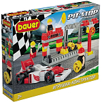 Конструктор BAUER Набор с гон. машиной и шиномонтажом в коробке "Pit Stop" 820
