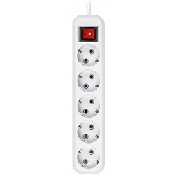 Сетевой удлинитель 10.0м SMARTBUY SBE-16-5-10-ZS, 5 розеток, 16А/3,5кВт с выкл. и заземлением ПВС 3х1,0