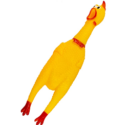 Игрушка пищащая "Задумчивая курица" малая, 16,5 см, жёлтая 897811