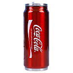 Термокружка металлическая Coca-Cola 450 ml, с трубочкой, пластиковая крышка