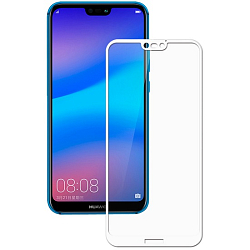 Противоударное стекло 5D NONAME для HUAWEI P20 Lite белое, в техпаке