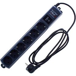 Сетевой фильтр  1.8м PILOT S 6 розеток (5 евро + 1 без заземления) графит
