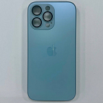 Задняя накладка AG Glass Case для iPhone 14 Pro Max с защитой камеры и MagSafe голубой
