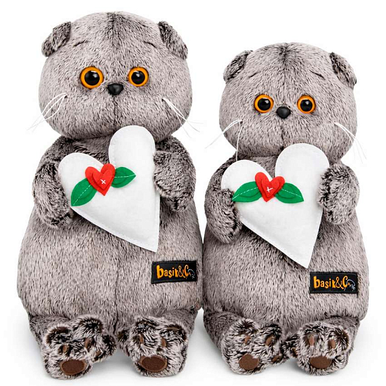 Мягкая игрушка Кот Басик с весенним сердцем 22 см (Ks22-306)