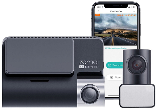 Видеорегистратор 70Mai Dash Cam A800S+Rear Cam Set (A800S-1), Black  