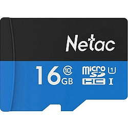 Micro SD 16GB NETAC P500 U1/Class 10  (90 Mb/s) без адаптера