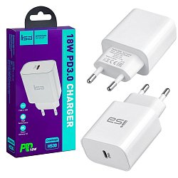 Сетевое ЗУ 1Type-C ISA HS30 белый