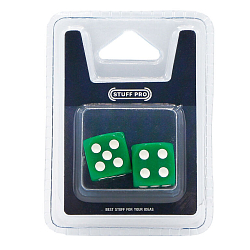 Набор кубиков Stuff-Pro (D6 16 мм 2 шт зелёные)