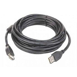 Кабель-удлинитель USB  4.5м Pro GEMBIRD/CABLEXPERT CCF-USB2-AMAF-15, черный, пакет