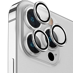 Противоударное стекло для камеры для iPhone 14 Pro Max серебро
