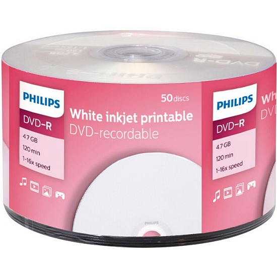 Диск DVD-R Philips 4.7Gb 16x Bulk (50шт)