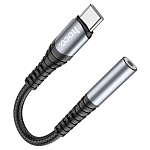 Переходник Jack 3.5 >--> Type-C HOCO LS33, серый