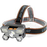 Фонарь налобный аккумуляторный, 1000 мАч, 5 Вт, 3 LED, 4 режима, USB 7487103