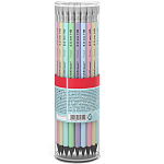 Карандаш чернографитный с ластиком ErichKrause Pastel, HB, круглый в тубусе, МИКС