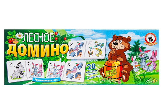 Игра настольная Домино. Русский стиль, "Лесное", картонная коробка 03195