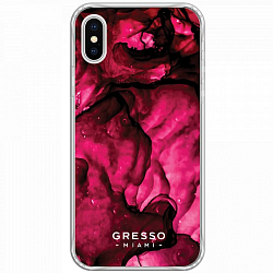 Задняя накладка GRESSO для IPhone X. Коллекция "Skyfall". Модель "Cherry Red".