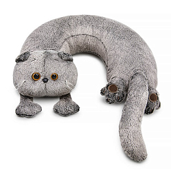 Мягкая игрушка Кот Басик игрушка-подушка на шею, 30см