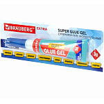 Клей-Гель моментальный (1шт) ультрапрочный суперклей BRAUBERG EXTRA отрывная мультикарта, 3г, 608103