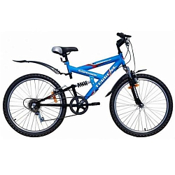Велосипед TORRENT Adrenalin, Синий, черный (рама сталь 17", подростковый, 7 скоростей, колеса 24 д.) (24" / 17")