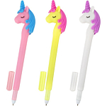 Ручка ЮНЛАНДИЯ "Единорог", мягкий силиконовый корп, ассорти, СИНЯЯ, 0,7мм, 143776