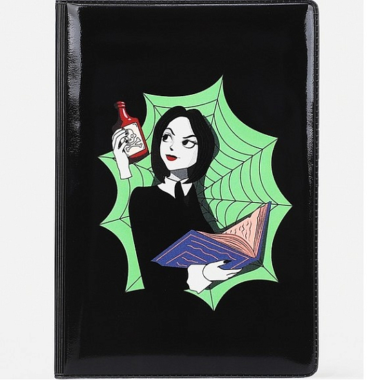 Обложка для паспорта Девочка с книгой, чёрный