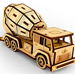 Конструктор деревянный «Автобетоносмеситель», 62 детали 10335362