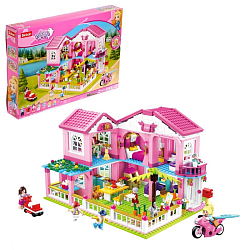 Конструктор SLUBAN Розовая мечта «Двухэтажная вилла», 896 деталей