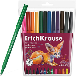 Фломастеры 12 цветов, ErichKrause, "Safari Ultra Washable" микс 10525048