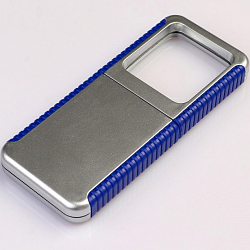 Лупа карманная складная с подсветкой, цвет микс, 3-х,  4,5*11,5см   5043451