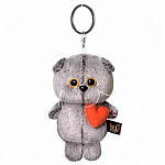 Мягкая игрушка - брелок Басик брелок с сердечком, 12 см