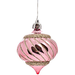 Новогоднее подвесное украшение "Капелька в розовом" из полистирола / 6x6x7,5см арт.89155