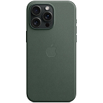 Силиконовый чехол Fine Woven Case для iPhone 15 Pro Max Evergreen (MagSafe + анимация NFC Clear) c LOGO