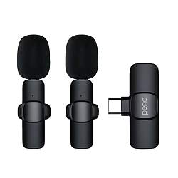 Набор микрофонов БП PERO CM02, черный, ресивер Type-C